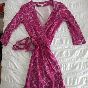 Diane Von Furstenberg Pink Wrap Mini Dress